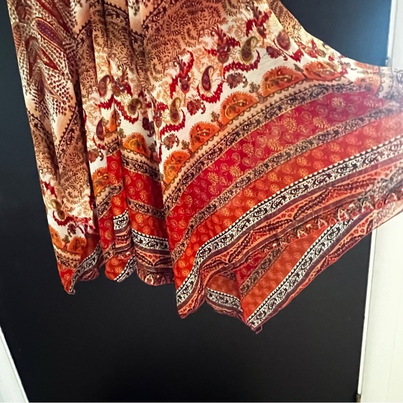 Vintage Y2K Asymmetrical Paisley Witchy Fairycore Whimsical Boho Flowy Dress - Picture 7 of 15